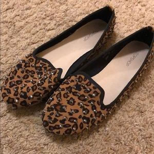 Top shop leopard spiked flats